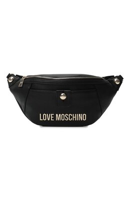 Moschino: Чёрная поясная сумка 