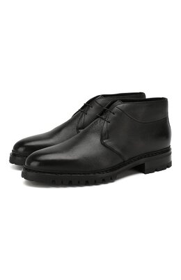 Santoni: Чёрные ботинки 