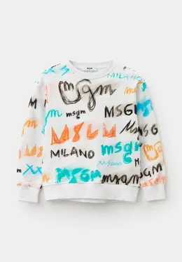 MSGM Kids: Белый свитшот 