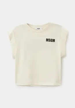 MSGM Kids: Бежевая футболка 