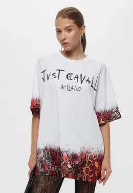 Just Cavalli: Белая футболка 