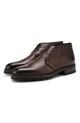 Santoni: Тёмные ботинки 