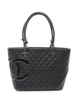 CHANEL Pre-Owned: Чёрная сумка-шоппер 