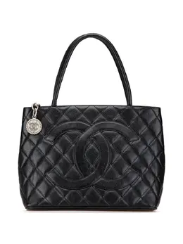 CHANEL Pre-Owned: Чёрная сумка-шоппер 