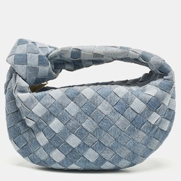 Bottega Veneta: Голубая сумка  Intrecciato