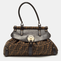 Fendi: Коричневая сумка  Zucca