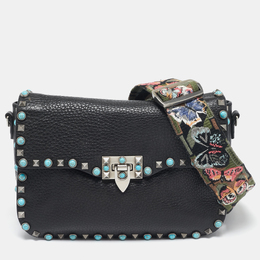 Valentino: Чёрная сумка через плечо  Rockstud
