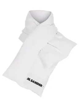 JIL SANDER: Белый шарф 