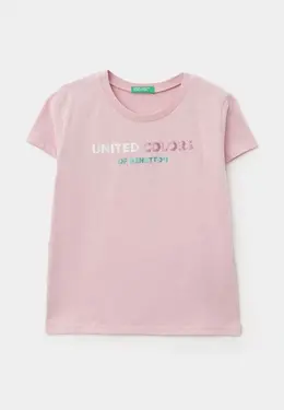 United Colors of Benetton: Розовая футболка 