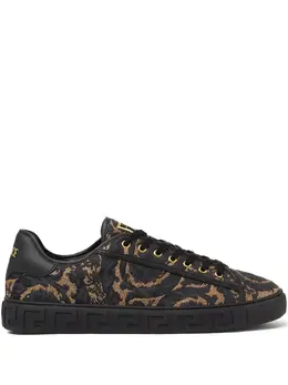 Versace: Чёрные кроссовки  Barocco