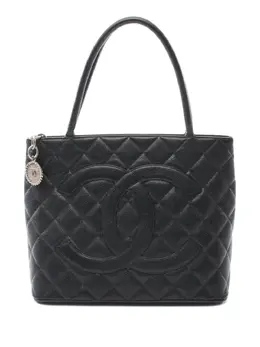 CHANEL Pre-Owned: Чёрная сумка-шоппер 