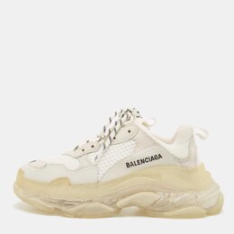 Balenciaga: Белые кроссовки  Triple S