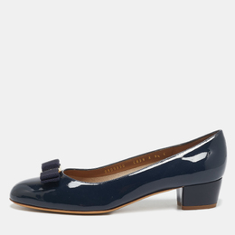 Salvatore Ferragamo: Синие туфли  Vara Bow