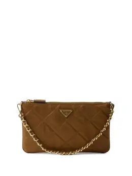 Prada: Коричневый клатч 