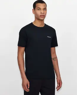 Armani Exchange: Синяя футболка 