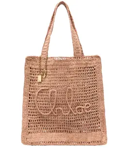 Chloé: Бежевая сумка-шоппер 