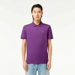 LACOSTE: Фиолетовое поло 