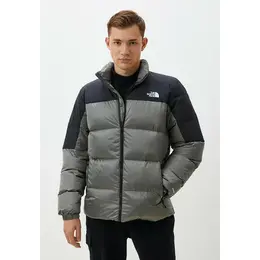 The North Face: Серый пуховик 