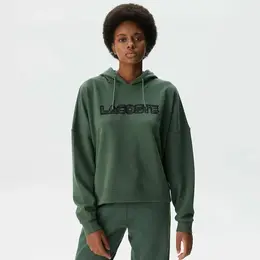 LACOSTE: Зелёная толстовка 