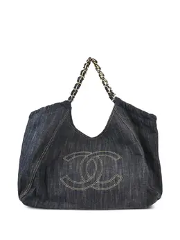 CHANEL Pre-Owned: Голубая сумка-шоппер 
