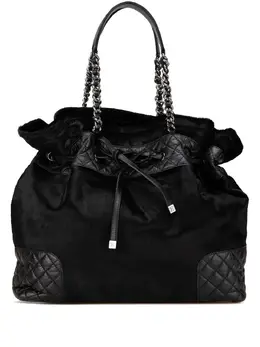 CHANEL Pre-Owned: Чёрная сумка-шоппер 