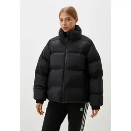 adidas Originals: Чёрный пуховик 