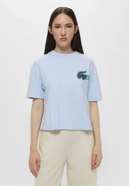 Lacoste: Голубая футболка 