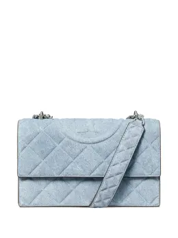 Tory Burch: Голубая сумка  Fleming