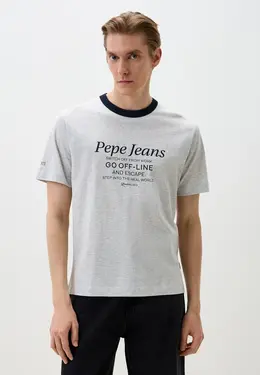 Pepe Jeans: Серая футболка 