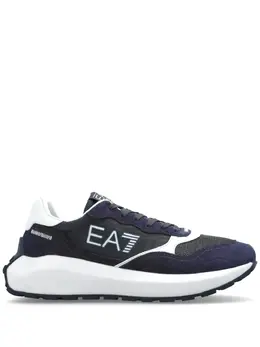 Ea7 Emporio Armani: Синие кроссовки 