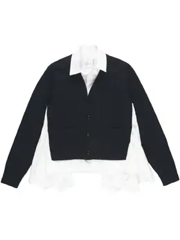 sacai: Чёрный кардиган 