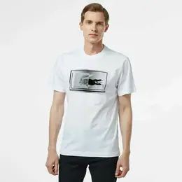 LACOSTE: Белая футболка 