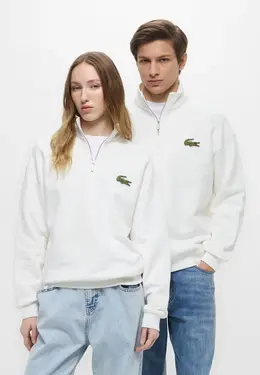 Lacoste: Белая толстовка 