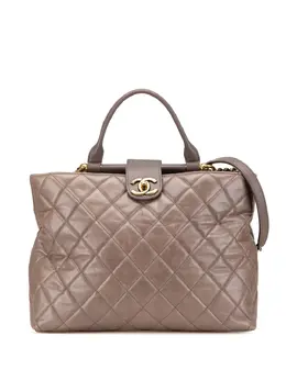 CHANEL Pre-Owned: Коричневая сумка-шоппер 