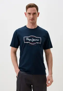 Pepe Jeans: Синяя футболка 