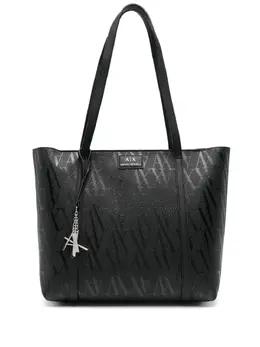 Armani Exchange: Чёрная сумка-шоппер 