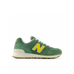 New Balance: Зелёные кроссовки  574