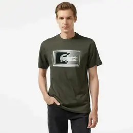 LACOSTE: Серая футболка 