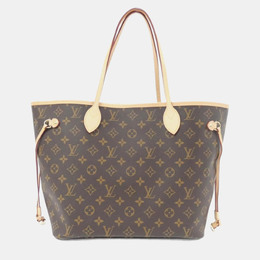 Louis Vuitton: Коричневая сумка-шоппер  Neverfull MM