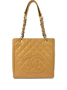 CHANEL Pre-Owned: Бежевая сумка-шоппер 