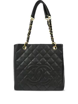 CHANEL Pre-Owned: Чёрная сумка-шоппер 