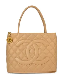 CHANEL Pre-Owned: Бежевая сумка-шоппер 