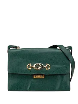 Gucci Pre-Owned: Зелёная сумка через плечо 