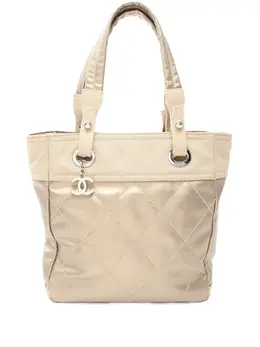 CHANEL Pre-Owned: Бежевая сумка-шоппер 