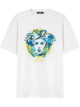 Versace: Белая футболка  Medusa
