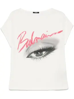 Balmain: Футболка с принтом 