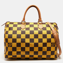 Louis Vuitton: Жёлтая сумка  Speedy