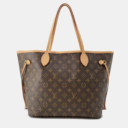 Louis Vuitton: Коричневая сумка-шоппер  Neverfull MM