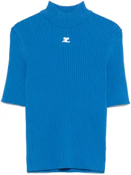 Courrèges: Голубой топ 