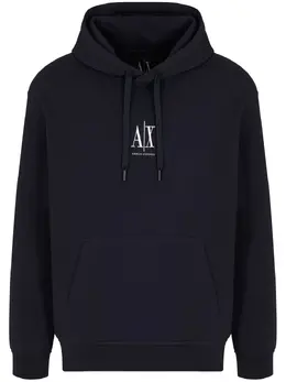 Armani Exchange: Синяя толстовка 